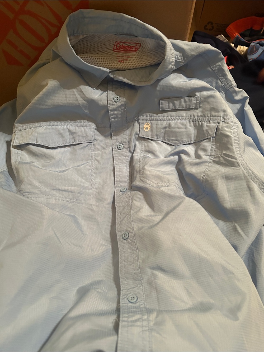 Coleman Men’s Light Blue Casual Button-Down Shirt Size XXL